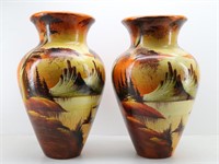 Pair of Hand Painted Floor Vases