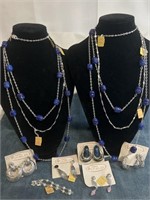 Vintage D’ORLAN  Blue Nugget Necklaces Boucher