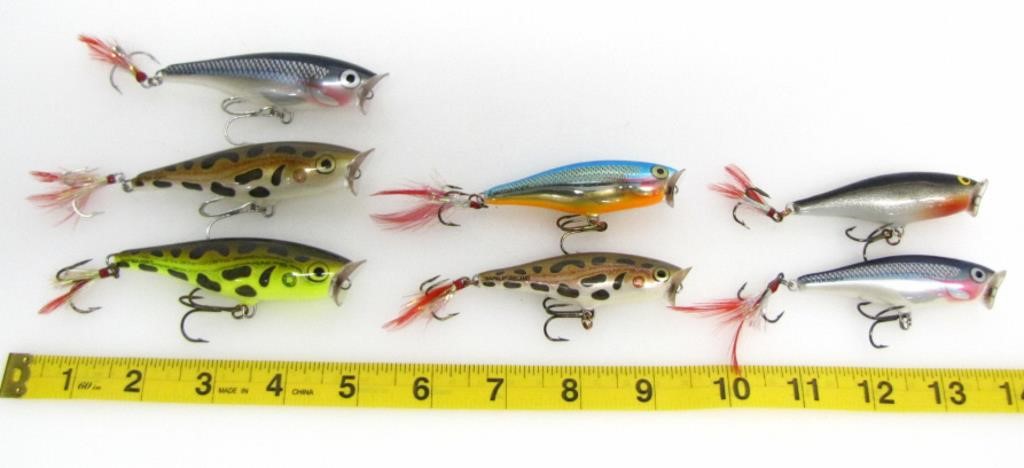ASSORTED RAPALA TOP WATER FISH LURES