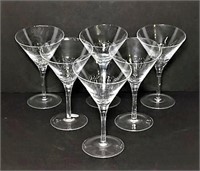 Crackled Glass Angled Martini Glasses