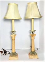 Pair of Alabaster Buffet Lamps