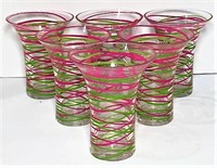 Teleflora Gift Pink & Green Swirled Vases