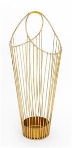 Mathieu Mategot Style Gold-Tone Umbrella Stand