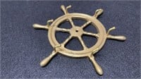 Solid Brass Ship's Wheel Key Holder 6.5" Diameter