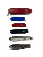 A Collection Of Pocket Knives (3) Swiss Army, (1)