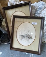 2 Framed Rabbit Prints