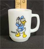 Vtg Milk Glass Pepsi Disney Donald Duck Mug
