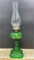 Antique Emerald Green Canadian Bullseye Oil Lamp
