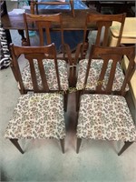 MCM Upholstered kitchen chairs (4), dark wood,