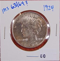 1924 Peace dollar MS+