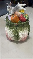 1996 Fitz & Floyd English Garden Rabbit Canister