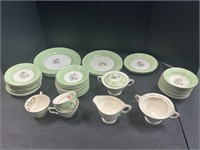 Crown Potteries partial dish set, Michigan City