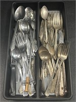 Misc silverware, two partial sets, modern & old