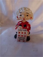 Lucky lady casino cash bank bobblehead