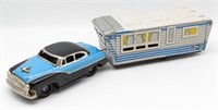 Japan Tin Friction Car and Camper Trailer