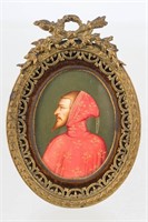 Hand Painted French Miniature Portrait