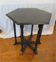 Hexagonal Side Table- turned legs -32" x H 31"