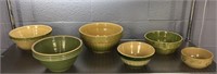 6x The Bid Assorted Green Vintage Kitchen Bowls