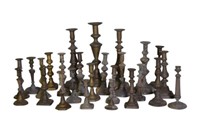 Grouping of 26 Antique & Vintage Candlesticks