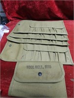 (5)Canvas Military Tool Roll M10 roll only.