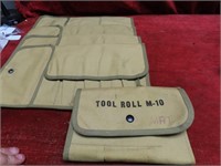 (5)Canvas Military Tool Roll M10 roll only.