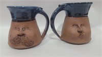 Handmade signed stoneware mugs