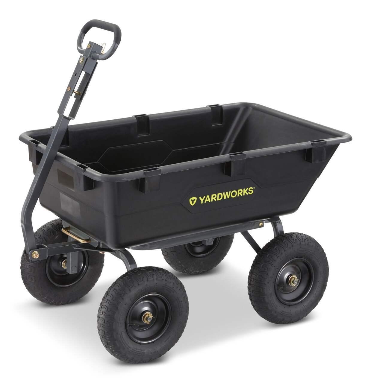 SEALED-Yardworks Poly Garden Cart - 4 Wheels