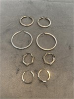 Lot of metal hoop earrings