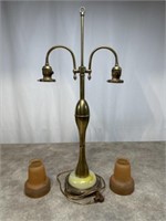 Vintage Onyx table lamp with glass shades
