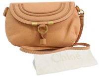 Chloe Peach Mercy Leather Shoulder Bag