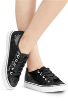 Balera Dancewear Sequin Low-Top Sneakers, Black.