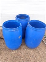 (3) Poly Rain Barrels