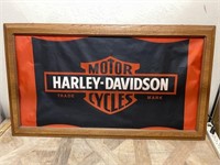 Harley Davidson Flag -Framed