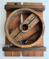 Antique Wood Pulley Wall Art