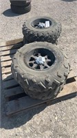 (4TIRES SS WHEELS ATV WHEELS / TIRES 2=25X8X12 AND