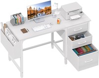 Lufeiya White Desk w/File Drawers  47  White