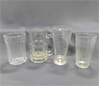 (4) Vintage Clear Glass Drinking Glasses