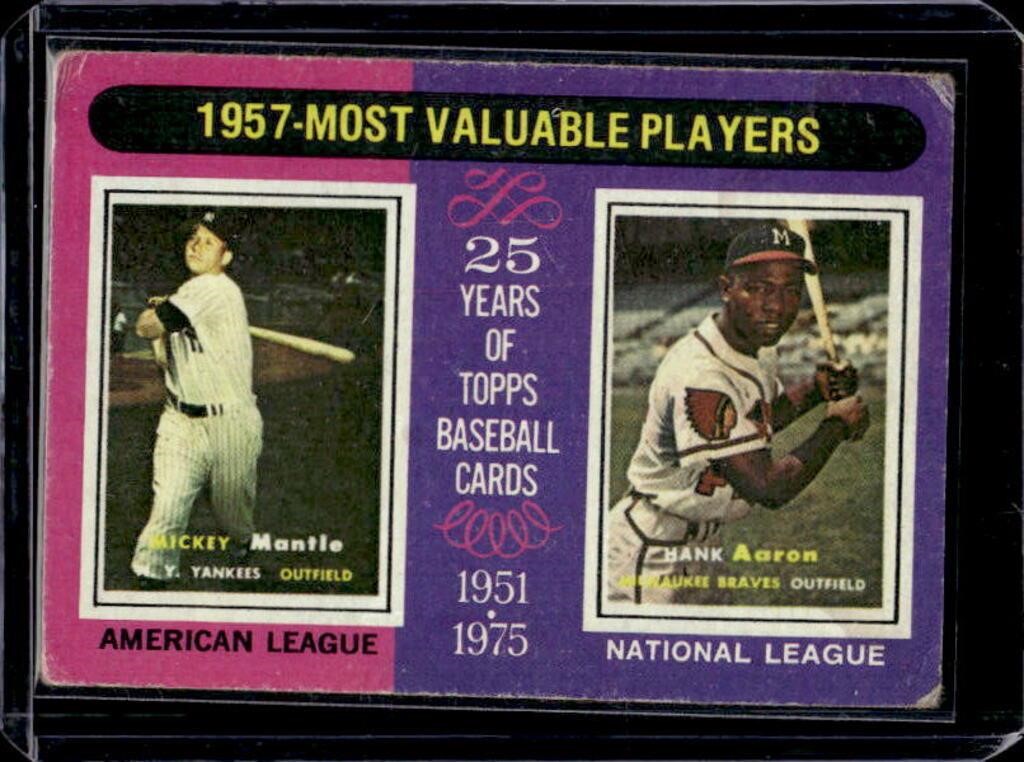 Hank Aaron/Mickey Mantle 1975 Topps '57 MVP's