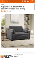 Serta 67” convertible sofa in grey