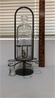 Shot glass dispenser and spiner with only one
