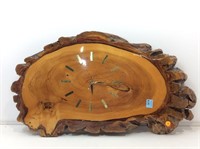 Natural Wood Slab Wall Clock. 16x30