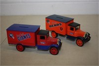 2 Die Cast Trucks Giants & Bears