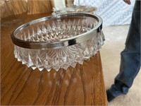 GLASS BOWL WITH SILVER RIM