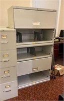 Qty (2) 5-Drawer Lateral Files w/Retractable Doors