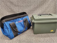 Plastic Ammo box and canvas Bosch bag.  Look at