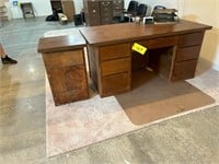 Office desk & end cabinet