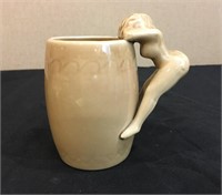 Vintage Risque Nude Woman Pottery Mug