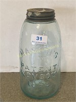 Mason's 1858 patent 2 quart aqua jar