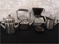 Stainless steel teapots and coffee craft.