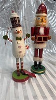 Snowman and Santa Nut Crackers.